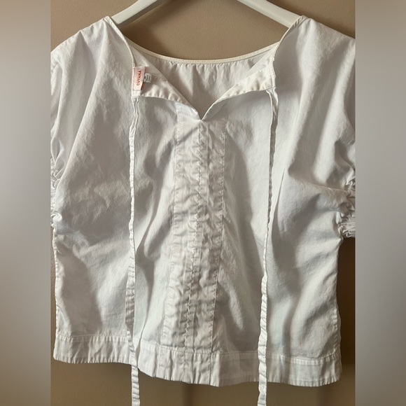 Cuyana White Strappy back tie Top poplin boho chic xs preppy boxy - Picture 10 of 14